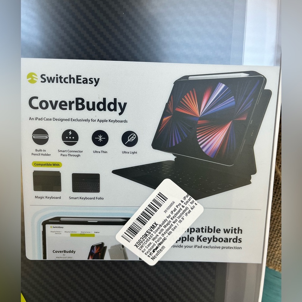 NWT Switcheasy Black CoverBuddy iPad Pro 12.9 inch case / iPencil 2 / charging